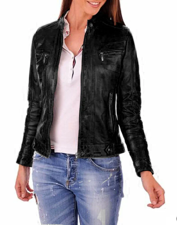 Womens Leather Motorcycle Jacket