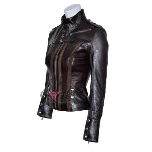 Ladies 4520 Slim Fit Suede Sheep Biker Napa Genuine Soft Jacket