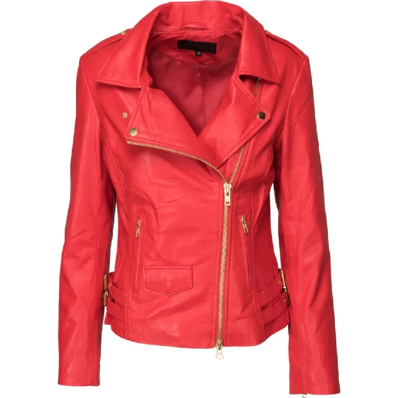 Lamb Gloving Biker Lollipop Jacket in Red