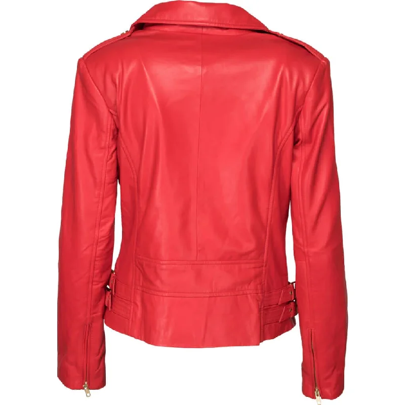 Lamb Gloving Biker Lollipop Jacket in Red