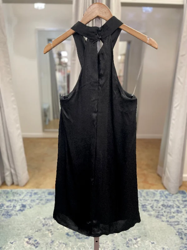 Elegant Evening Black Halter Dress